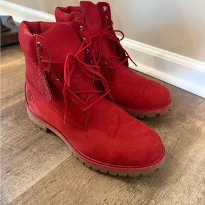 Red Men's Timberland Boots